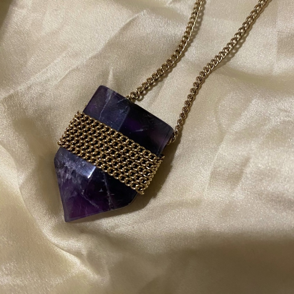 Purple Amethyst gemstone necklace